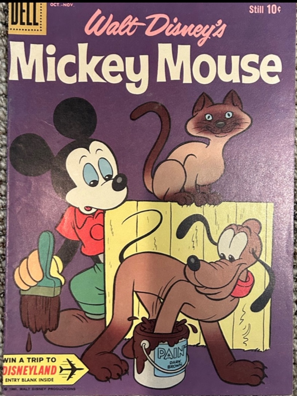 Vintage Walt Disney Mickey Mouse #74 Dell Comic Nov-Dec 1960 Disneyland Insert